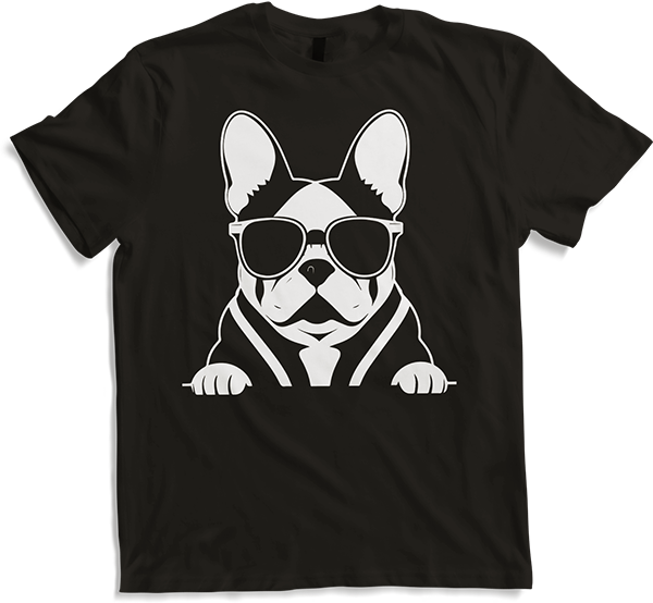Produktbild von T-Shirt Lustige französische Bulldogge mit Sonnenbrille Französische Bulldoggen