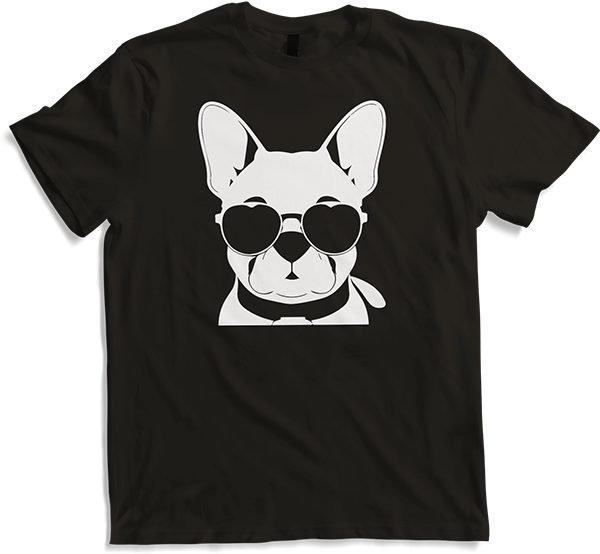 Produktbild von T-Shirt Lustige französische Bulldogge mit Sonnenbrille Französische Bulldoggen