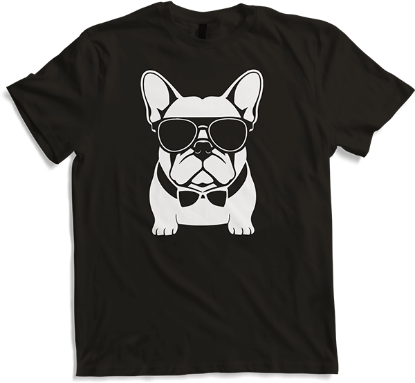 Produktbild von T-Shirt Lustige französische Bulldogge mit Sonnenbrille Französische Bulldoggen
