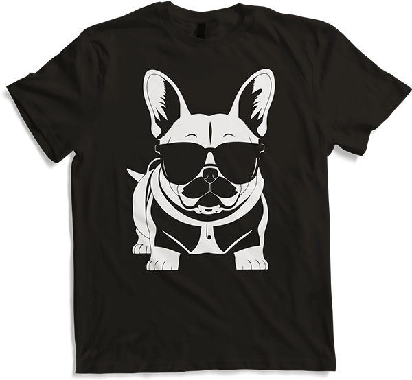 Produktbild von T-Shirt Lustige französische Bulldogge mit Sonnenbrille Französische Bulldoggen