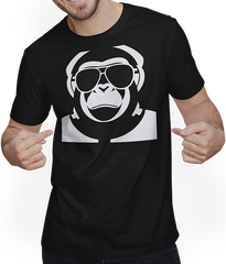 Produktbild von T-Shirt mit Mann Lustiger Affe trägt Sonnenbrille Cool Monkey