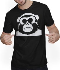 Produktbild von T-Shirt mit Mann Lustiger Affe trägt Sonnenbrille Cool Monkey