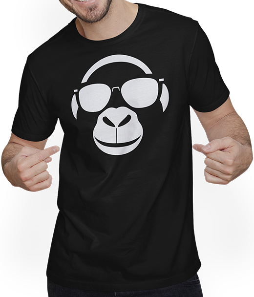 Produktbild von T-Shirt mit Mann Lustiger Affe trägt Sonnenbrille Fun Monkey
