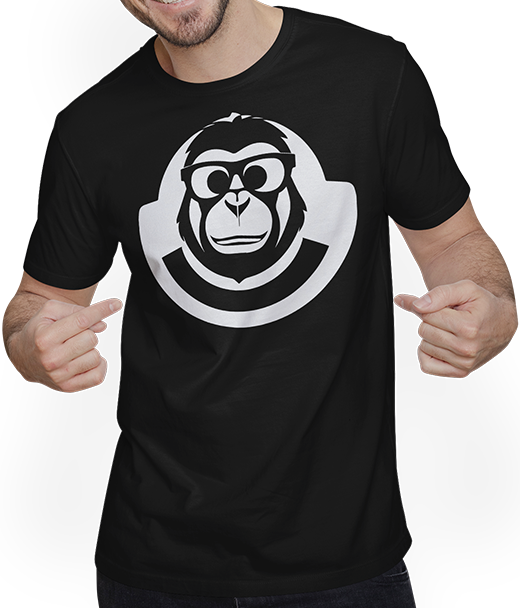 Produktbild von T-Shirt mit Mann Lustiger Affe trägt Sonnenbrille Fun Monkey