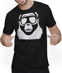 Produktbild von T-Shirt mit Mann Lustiger Affe trägt Sonnenbrille Fun Monkey