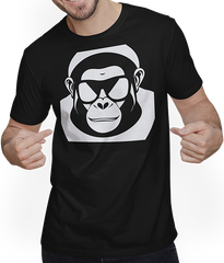 Produktbild von T-Shirt mit Mann Lustiger Affe trägt Sonnenbrille Fun Monkey