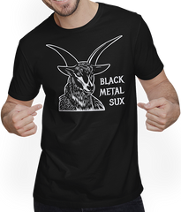 Produktbild von T-Shirt mit Mann Lustiger Anti-Schwarz Metall Sux Baphomet Ziege Demon Thrash Metall