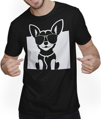 Produktbild von T-Shirt mit Mann Lustiger Chihuahua mit Sonnenbrille Chihuahuas