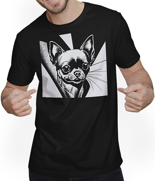Produktbild von T-Shirt mit Mann Lustiger Chihuahua mit Sonnenbrille Chihuahuas