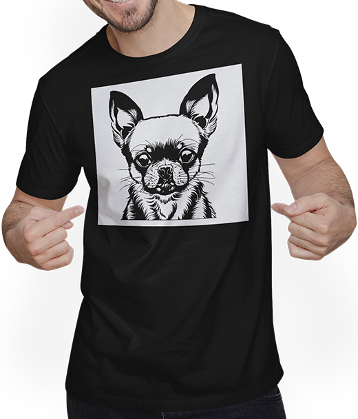 Produktbild von T-Shirt mit Mann Lustiger Chihuahua mit Sonnenbrille Chihuahuas