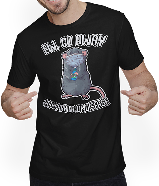 Produktbild von T-Shirt mit Mann Lustiger Ew Spruch | Haustier Ratte trägt Gesichtsmaske Introvertiert Fancy