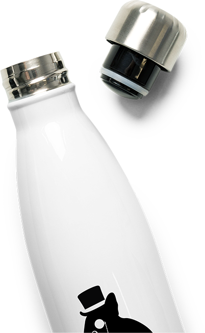 Produktbild vom Oberteil der Thermoflasche Lustiger Gentleman Degu | Gentle Degus | Geschenk Deguhalter