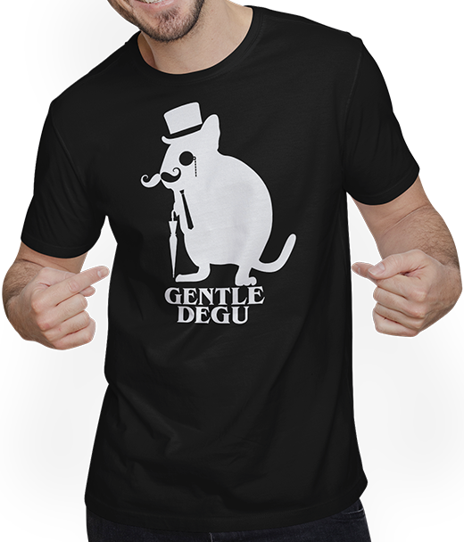 Produktbild von T-Shirt mit Mann Lustiger Gentleman Degu | Gentle Degus | Geschenk Deguhalter