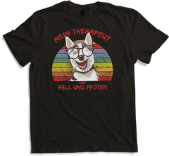 Produktbild von T-Shirt Lustiger Husky | Mein Therapeut hat Fell und Pfoten | Spruch