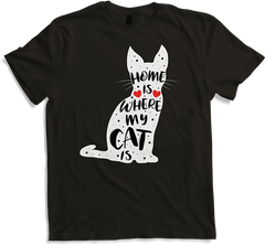Produktbild von T-Shirt Lustiger Katzen-Spruch | Home Is Where My Cat Is | Kitty