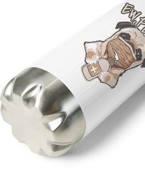 Produktbild vom Boden der Thermoflasche Lustiger Mops Spruch Ew People mit Gesichtsmaske