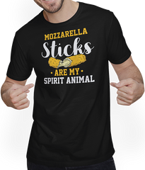 Produktbild von T-Shirt mit Mann Lustiger Mozarella Sticks Are My Spirit Animal Spruch Essen