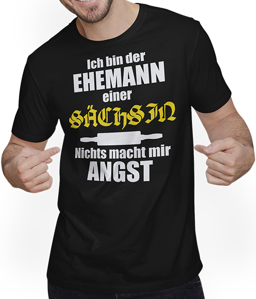Produktbild von T-Shirt mit Mann Lustiger Spruch | Geschenk für Ehemänner | Sachsen Ehefrau