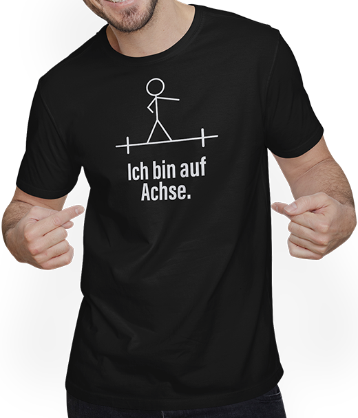 Produktbild von T-Shirt mit Mann Lustiger Spruch | Ich bin auf Achse | Witziges Geschenk