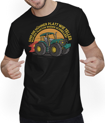 Produktbild von T-Shirt mit Mann Lustiger Trecker und Traktor Hühner Spruch Bauer Landwirte