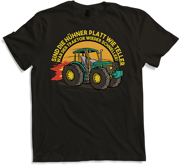 Produktbild von T-Shirt Lustiger Trecker und Traktor Hühner Spruch Bauer Landwirte