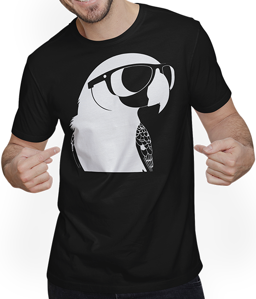 Produktbild von T-Shirt mit Mann Lustiger Vogel mit Sonnenbrille Cool Bourke's Sittich