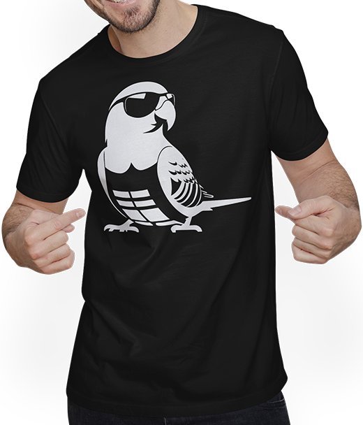 Produktbild von T-Shirt mit Mann Lustiger Vogel mit Sonnenbrille Cool Bourke's Sittich