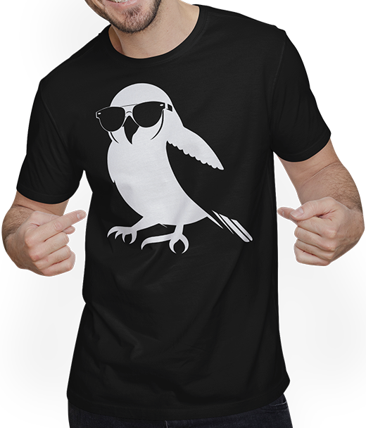 Produktbild von T-Shirt mit Mann Lustiger Vogel mit Sonnenbrille Cool Bourke's Sittich