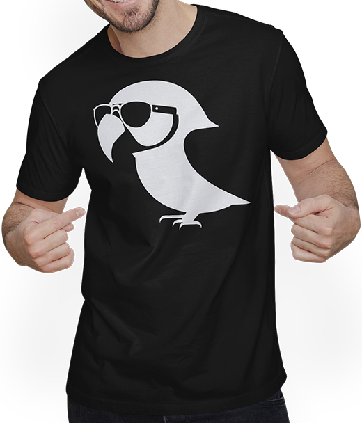 Produktbild von T-Shirt mit Mann Lustiger Vogel mit Sonnenbrille Cool Bourke's Sittich