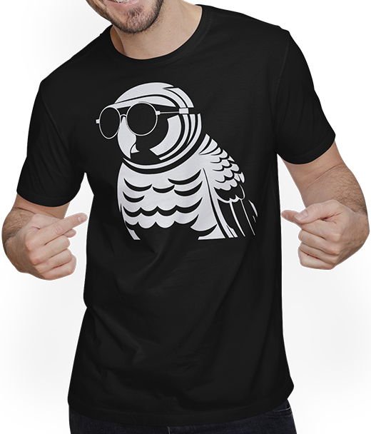 Produktbild von T-Shirt mit Mann Lustiger Vogel mit Sonnenbrille Cool Bourke's Sittich