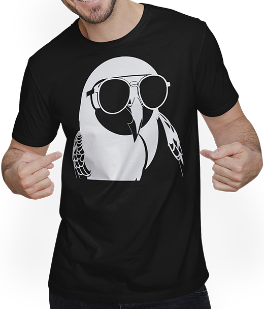 Produktbild von T-Shirt mit Mann Lustiger Vogel mit Sonnenbrille Cool Bourke's Sittich