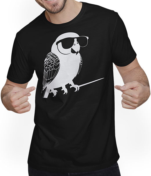 Produktbild von T-Shirt mit Mann Lustiger Vogel mit Sonnenbrille Cool Bourke's Sittich