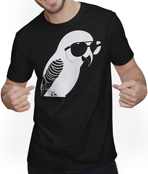 Produktbild von T-Shirt mit Mann Lustiger Vogel mit Sonnenbrille Cool Bourke's Sittich