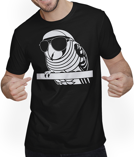 Produktbild von T-Shirt mit Mann Lustiger Vogel mit Sonnenbrille Cool Bourke's Sittich