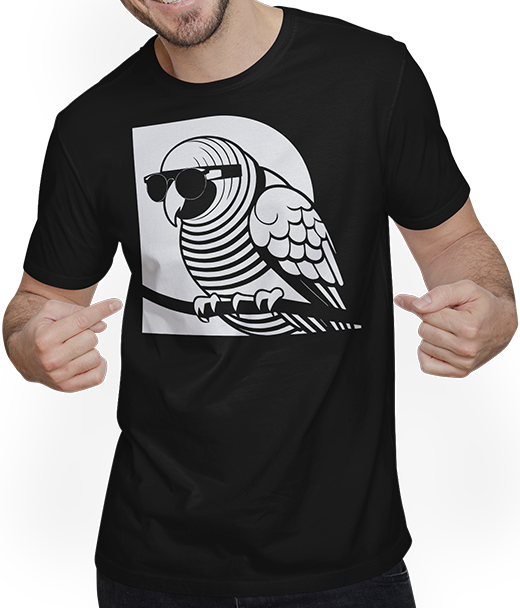 Produktbild von T-Shirt mit Mann Lustiger Vogel mit Sonnenbrille Cool Bourke's Sittich