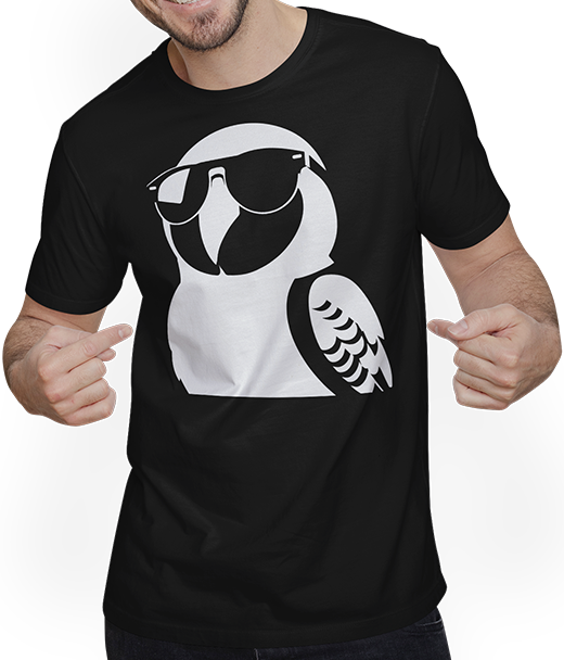 Produktbild von T-Shirt mit Mann Lustiger Vogel mit Sonnenbrille Cool Bourke's Sittich