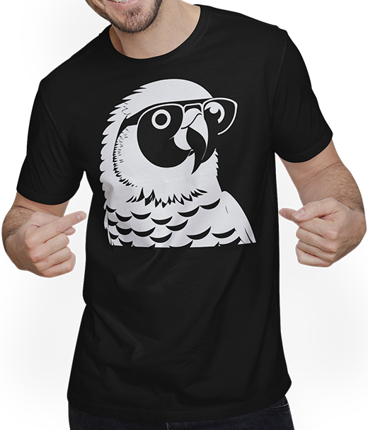 Produktbild von T-Shirt mit Mann Lustiger Vogel mit Sonnenbrille Cool Bourke's Sittich