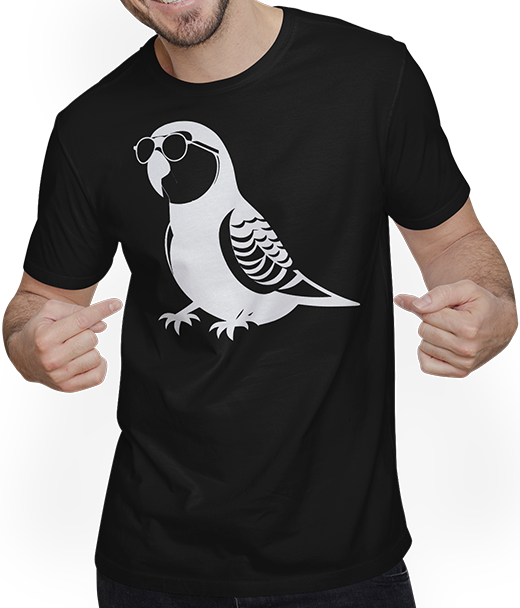 Produktbild von T-Shirt mit Mann Lustiger Vogel mit Sonnenbrille Cool Bourke's Sittich