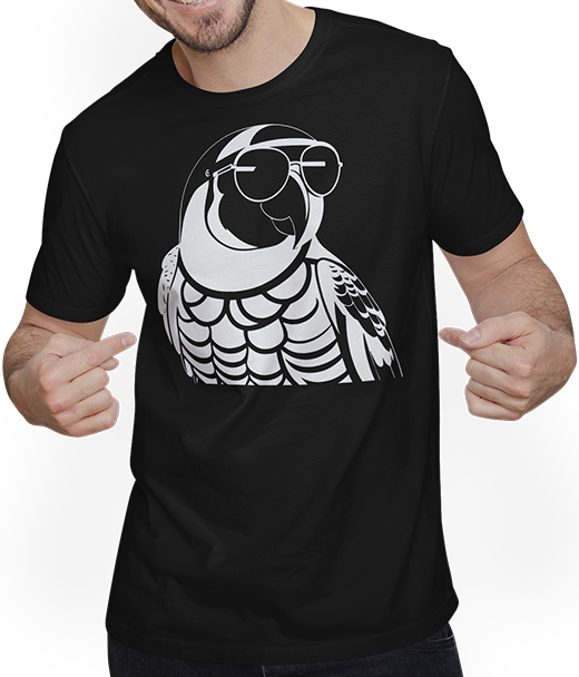 Produktbild von T-Shirt mit Mann Lustiger Vogel mit Sonnenbrille Cool Bourke's Sittich