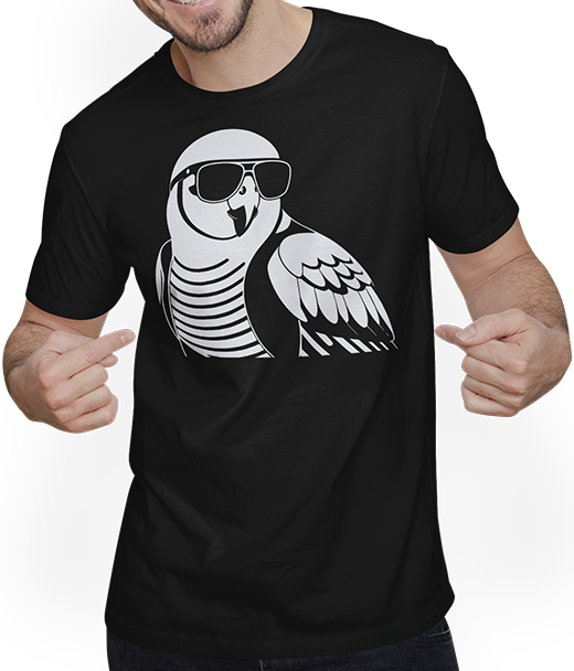 Produktbild von T-Shirt mit Mann Lustiger Vogel mit Sonnenbrille Cool Bourke's Sittich