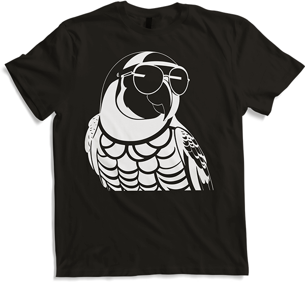 Produktbild von T-Shirt Lustiger Vogel mit Sonnenbrille Cool Bourke's Sittich