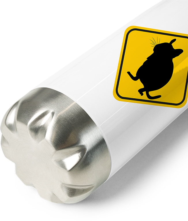 Produktbild vom Boden der Thermoflasche Lustiges Degu Warnschild Deguhalter & Degubesitzer Degus