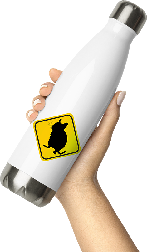 Produktbild von Thermosflasche von Hand gehalten Lustiges Degu Warnschild Deguhalter & Degubesitzer Degus