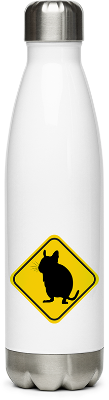 Produktbild von Edelstahlflasche Lustiges Degu Warnschild Deguhalter & Degubesitzer Degus