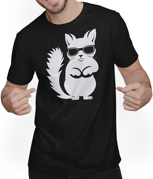 Produktbild von T-Shirt mit Mann Lustiges Eichhörnchen mit Sonnenbrille, Eichhörnchen