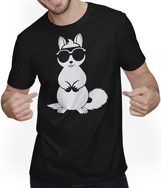 Produktbild von T-Shirt mit Mann Lustiges Eichhörnchen mit Sonnenbrille, Eichhörnchen