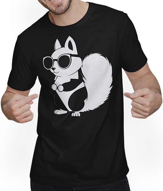Produktbild von T-Shirt mit Mann Lustiges Eichhörnchen mit Sonnenbrille, Eichhörnchen