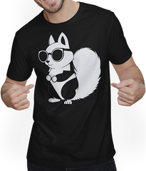 Produktbild von T-Shirt mit Mann Lustiges Eichhörnchen mit Sonnenbrille, Eichhörnchen