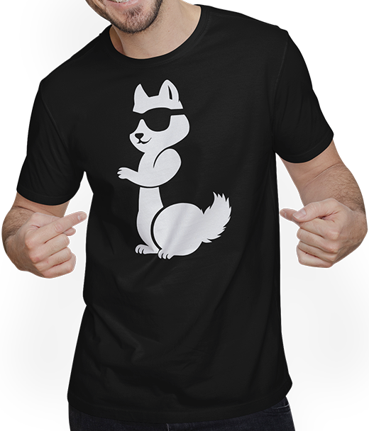 Produktbild von T-Shirt mit Mann Lustiges Eichhörnchen mit Sonnenbrille, Eichhörnchen