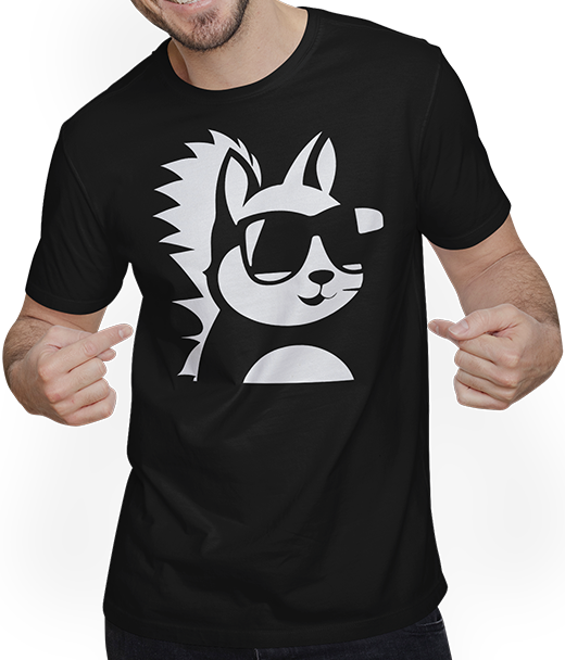 Produktbild von T-Shirt mit Mann Lustiges Eichhörnchen mit Sonnenbrille, Eichhörnchen